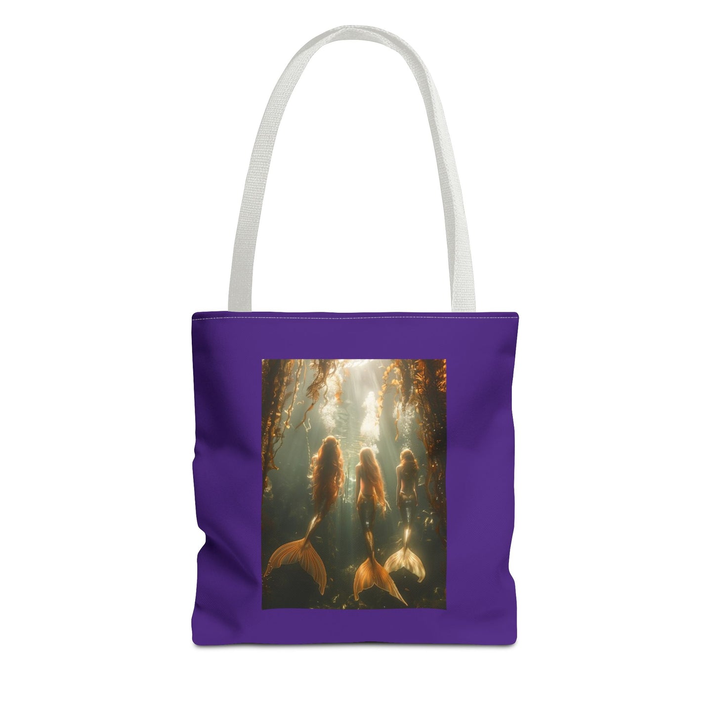 Three Mermaid Sisters, Purple Tote Bag - 3 Sizes