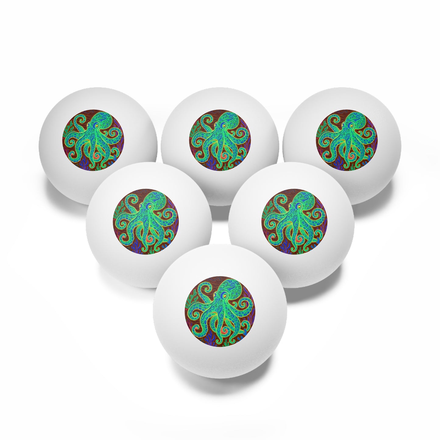 Tropical Paradise Ping Pong Balls - 6 Pack with Gamma Kraken Joe
