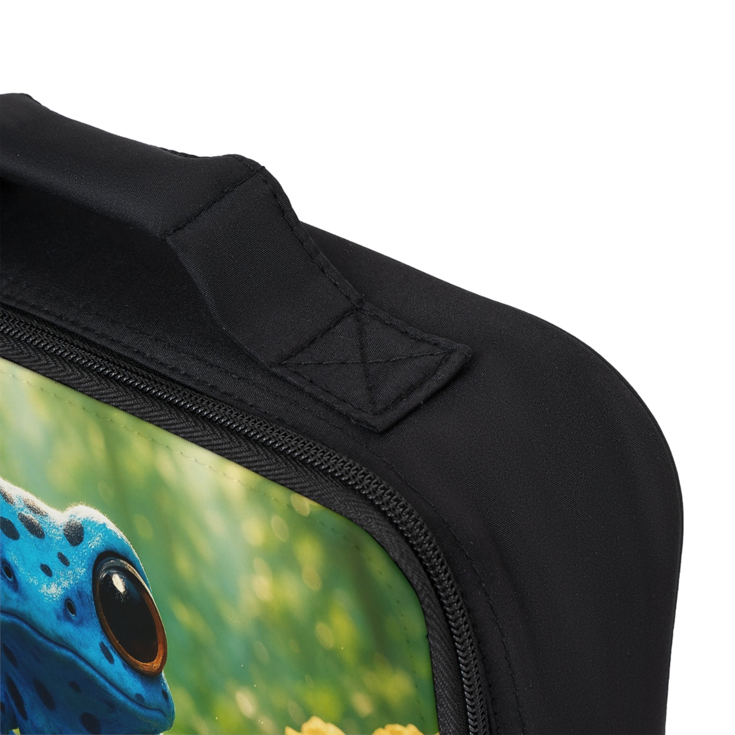 Baby Blue Frog Rainforest Lunch Bag - Eco-Friendly Insulated Tote, Adult and Child Lunchbox / Perfect for Picnics, Beach Outings