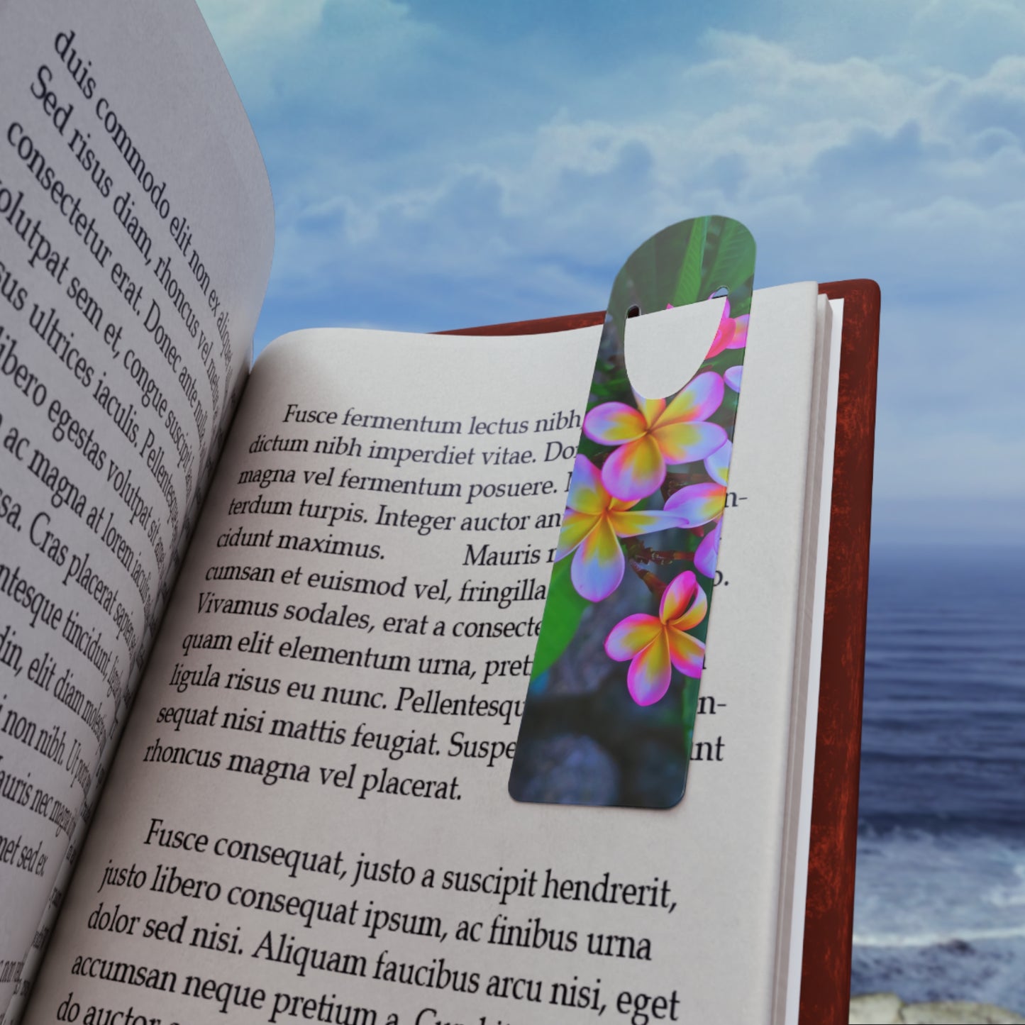 Bookmark - Aluminum, Hawaiian Flowers