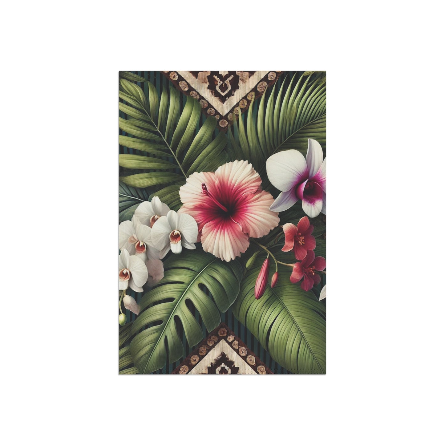 Tropical Garden Flag - Perfect for Outdoor Decor / Tiki Orchids