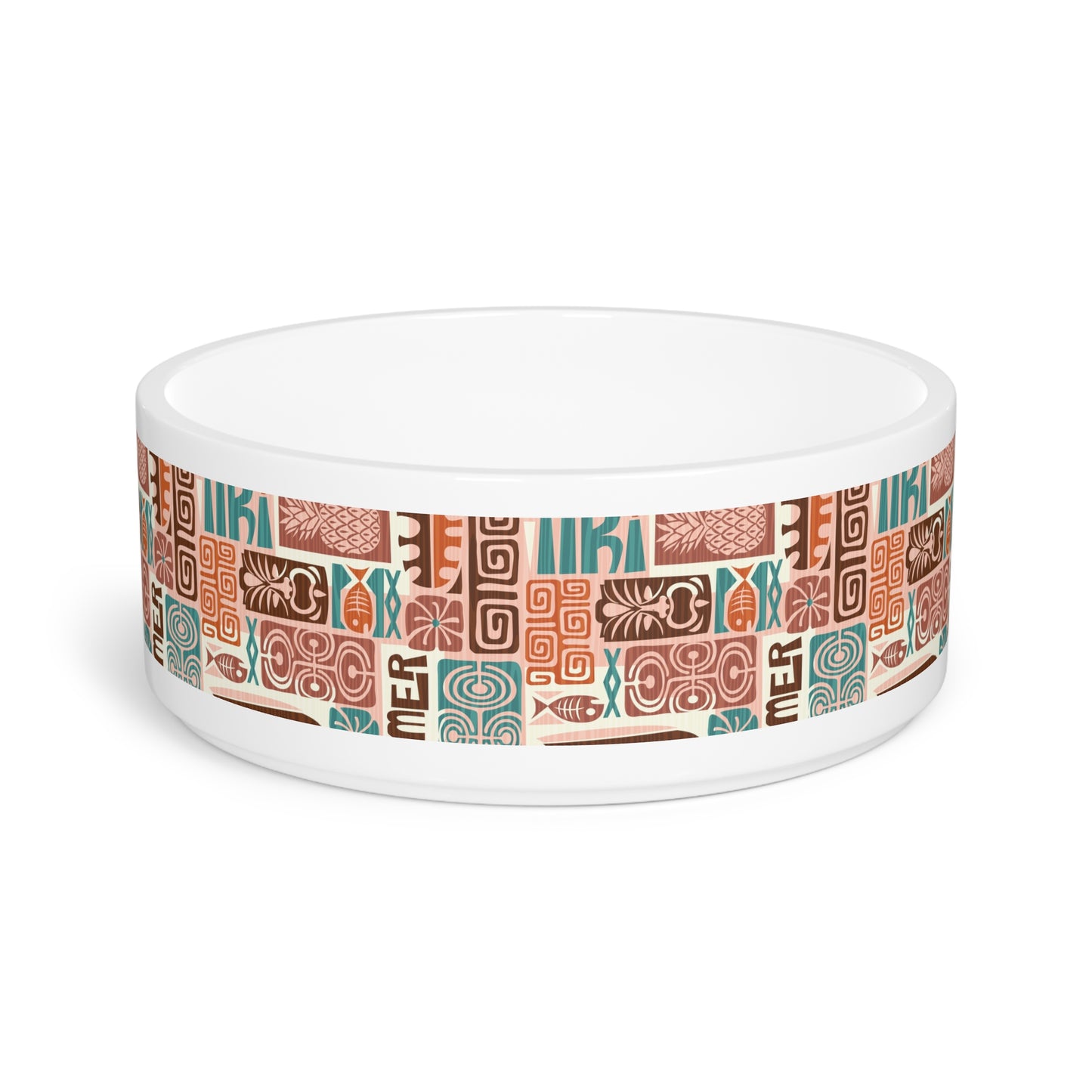 Pet Bowl, Tiki Poster Brown