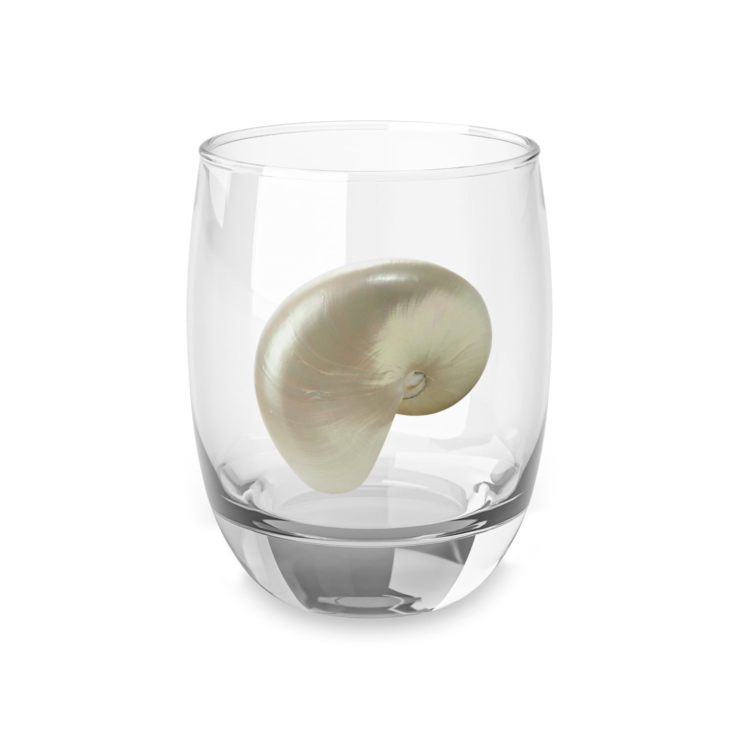 Whiskey Glass, White Nautilus Shell