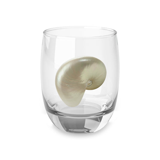 Whiskey Glass, White Nautilus Shell
