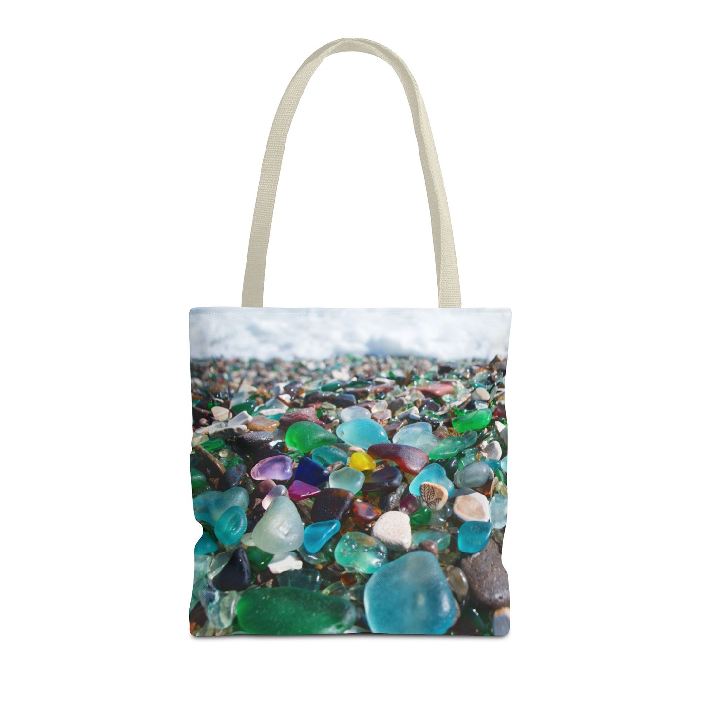 Beach Glass Tote Bag - Colorful Coastal Design, 3 Sizes