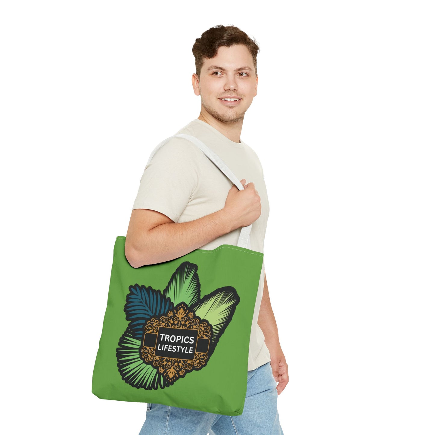 Elegant Tropics Lifestyle Logo Tote Bag - 3 Sizes, Green