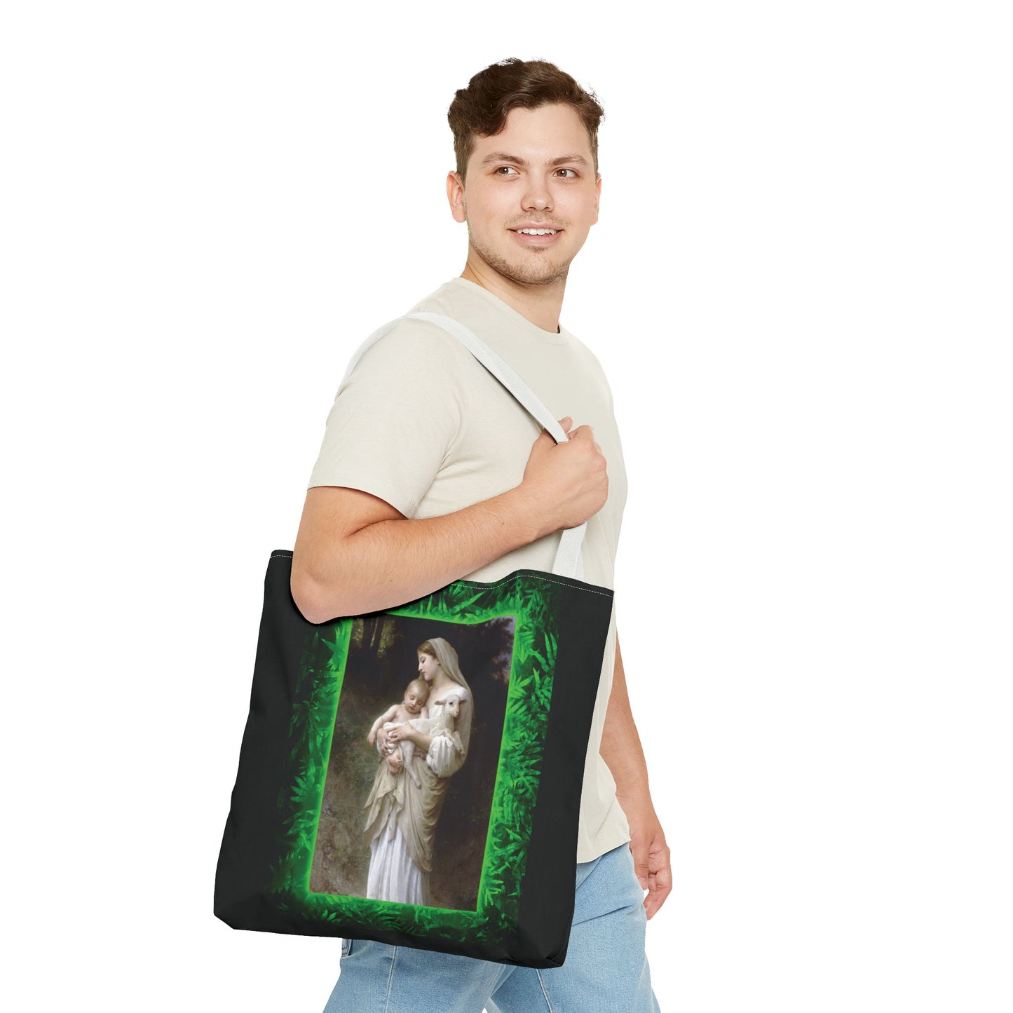 Religious Mary, Jesus and Lamb Tote Bag - 3 Sizes