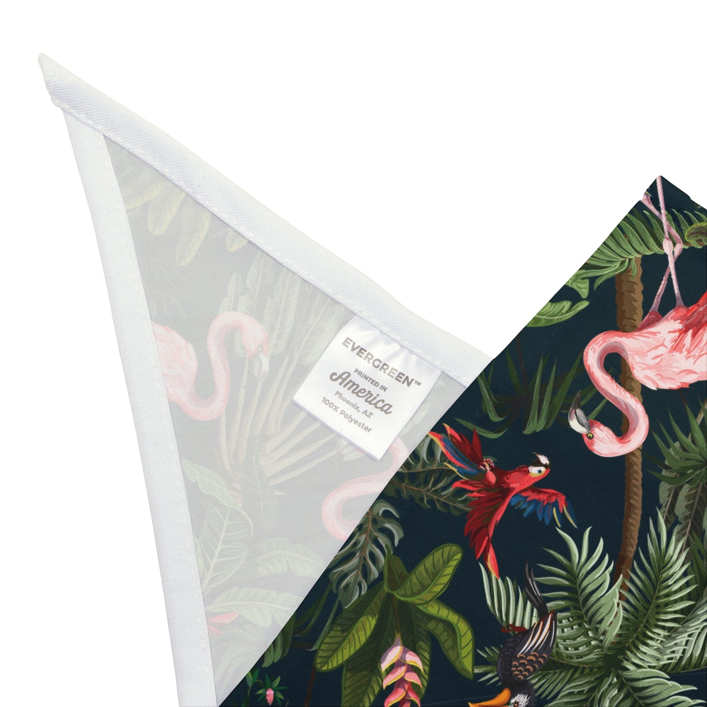 Flamingo Midnight Rainforest Party Tropical Pet Bandana, 2 Sizes - Stylish accessory for dogs & cats