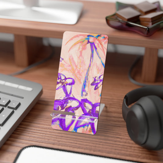 Stylish Smartphone Display Stand with Iconic Artwork - Tropical Doodles/Peach