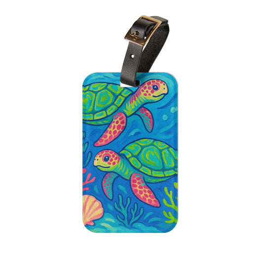 Luggage Tag - Turtles and Coral