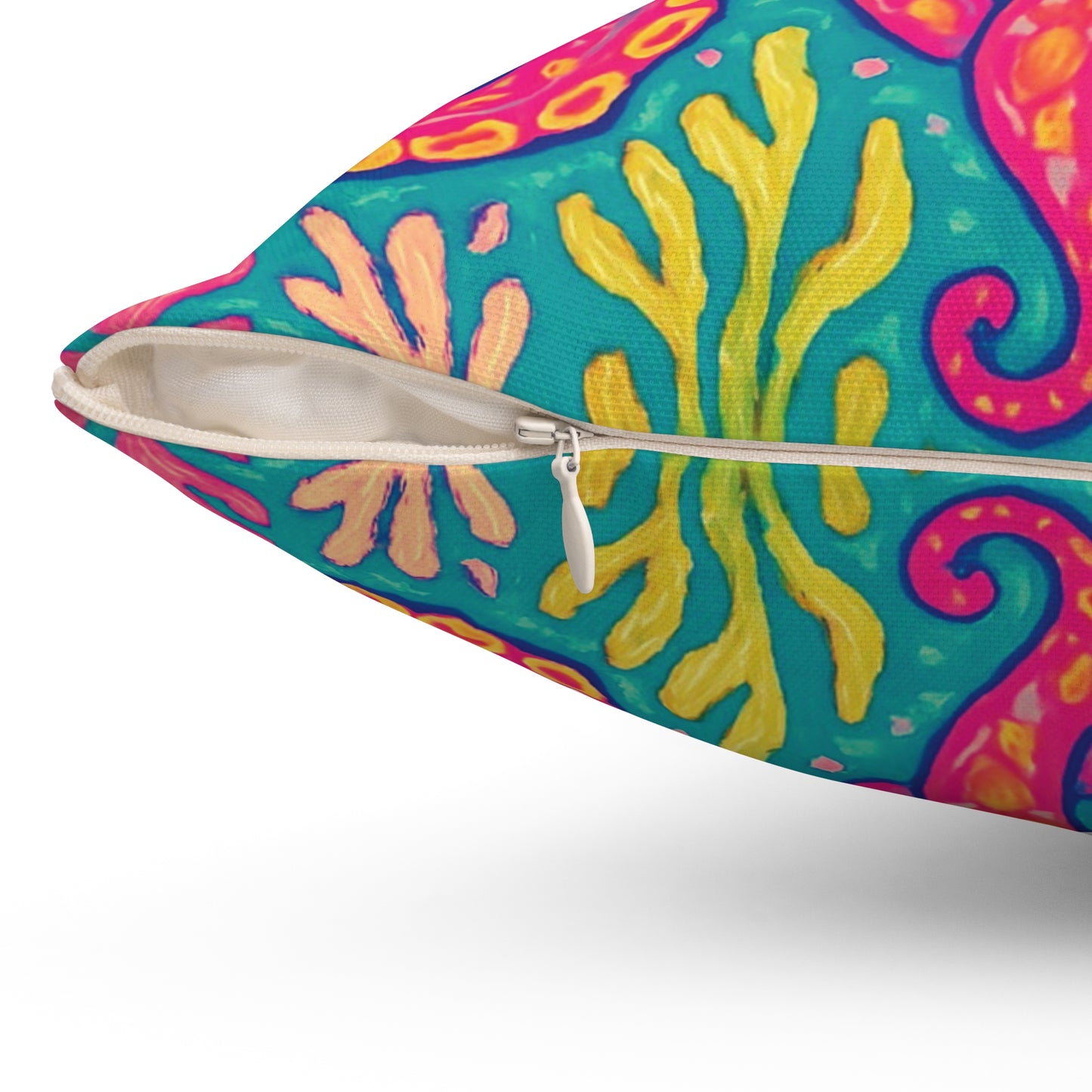 Decorative Pillow - Accent Cushion, 4 Sizes / Octopus Kraken Joe, Red