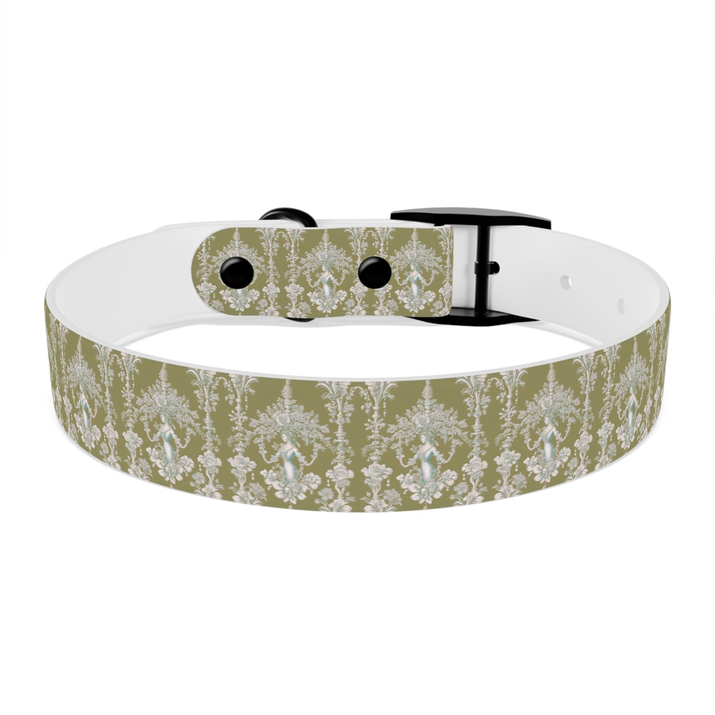 Dog Collar - Pearl Lady Toile, highborn green