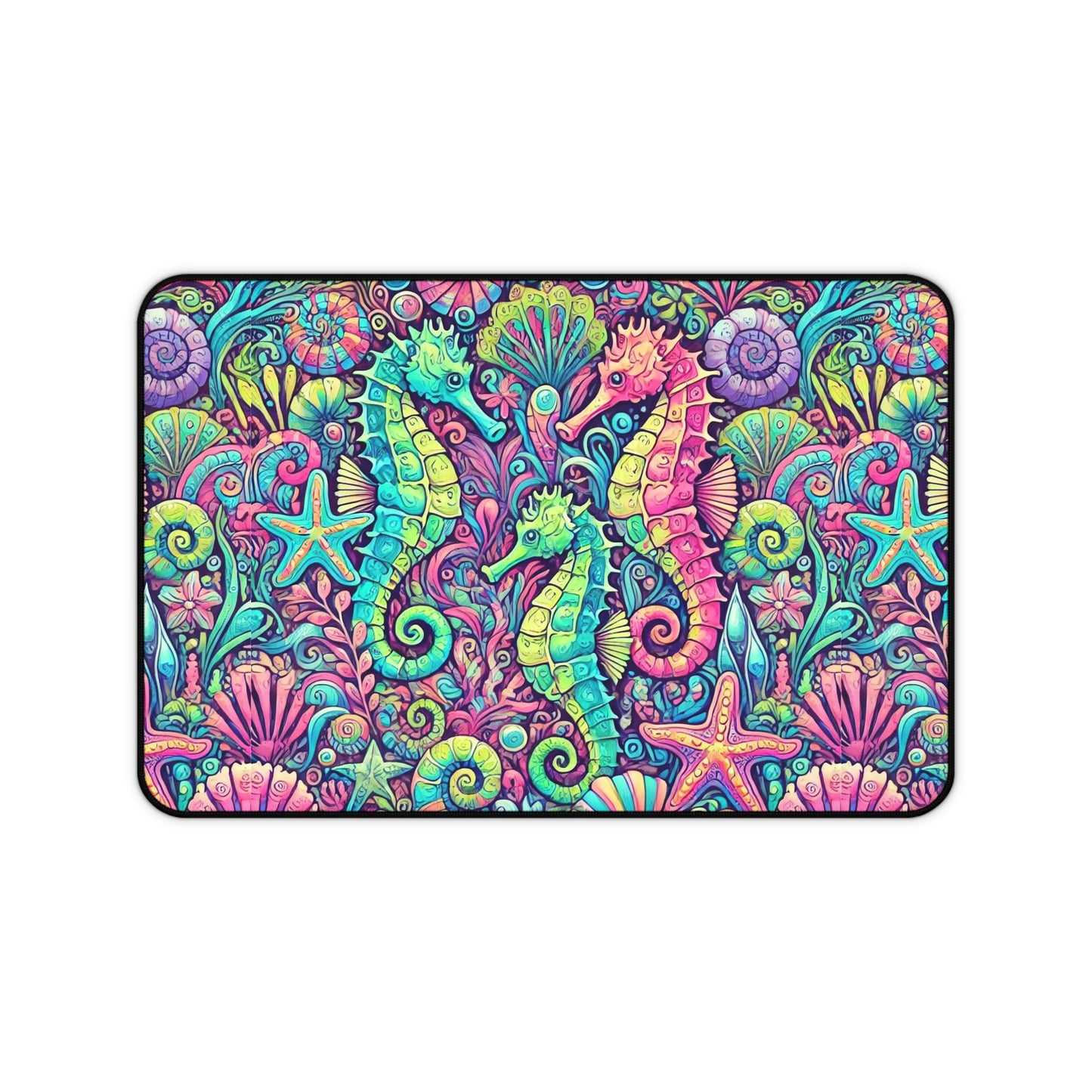 Tropical Mouse Pad/Desk Mat, 3 Sizes - Perfect for Home Office / Seahorses, Pop