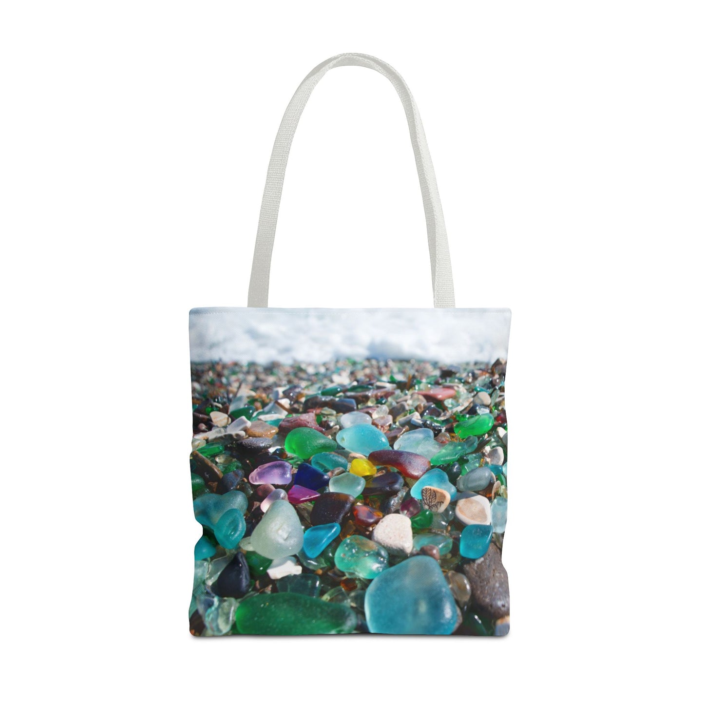 Beach Glass Tote Bag - Colorful Coastal Design, 3 Sizes