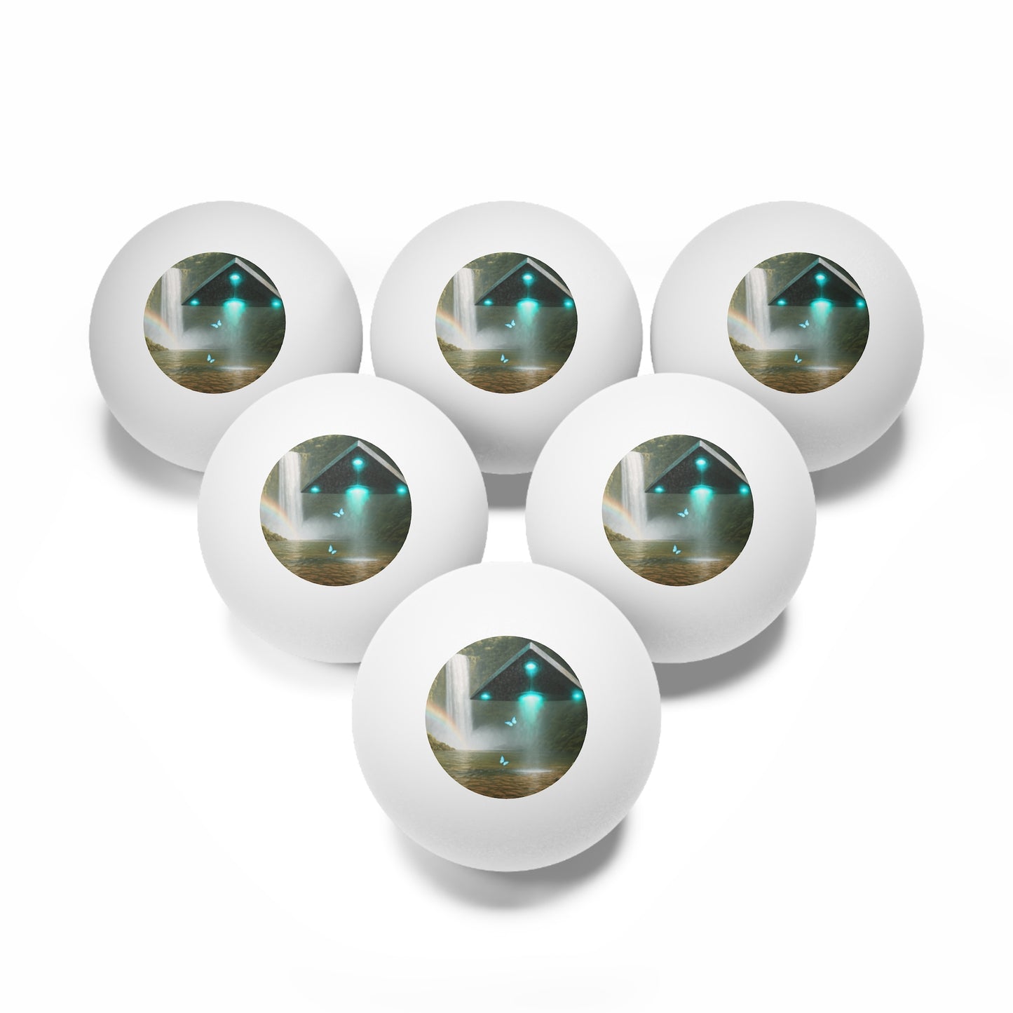 Tropical Paradise Ping Pong Balls - 6 Pack UFO and Waterfall