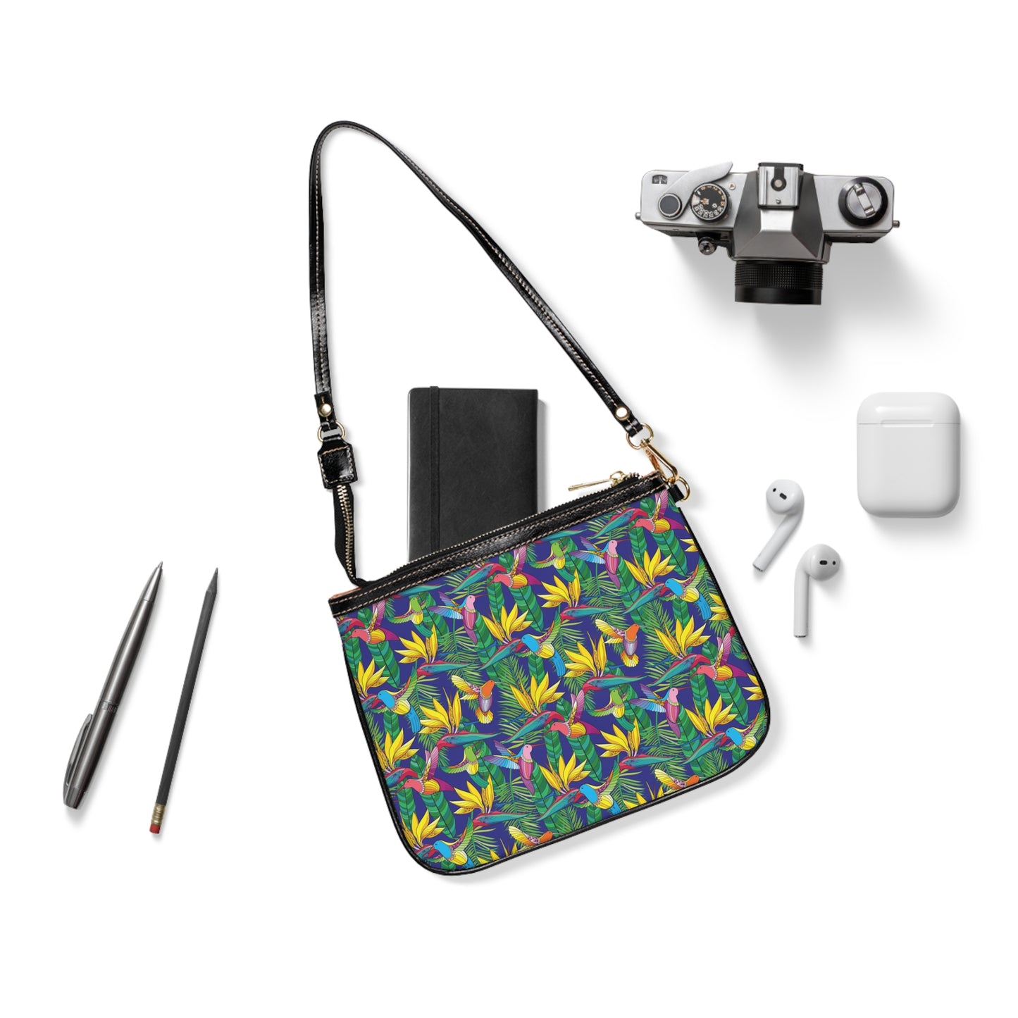 Bird of Paradise Toile / Tropical Floral Small Shoulder Bag - Stylish and Versatile Handbag