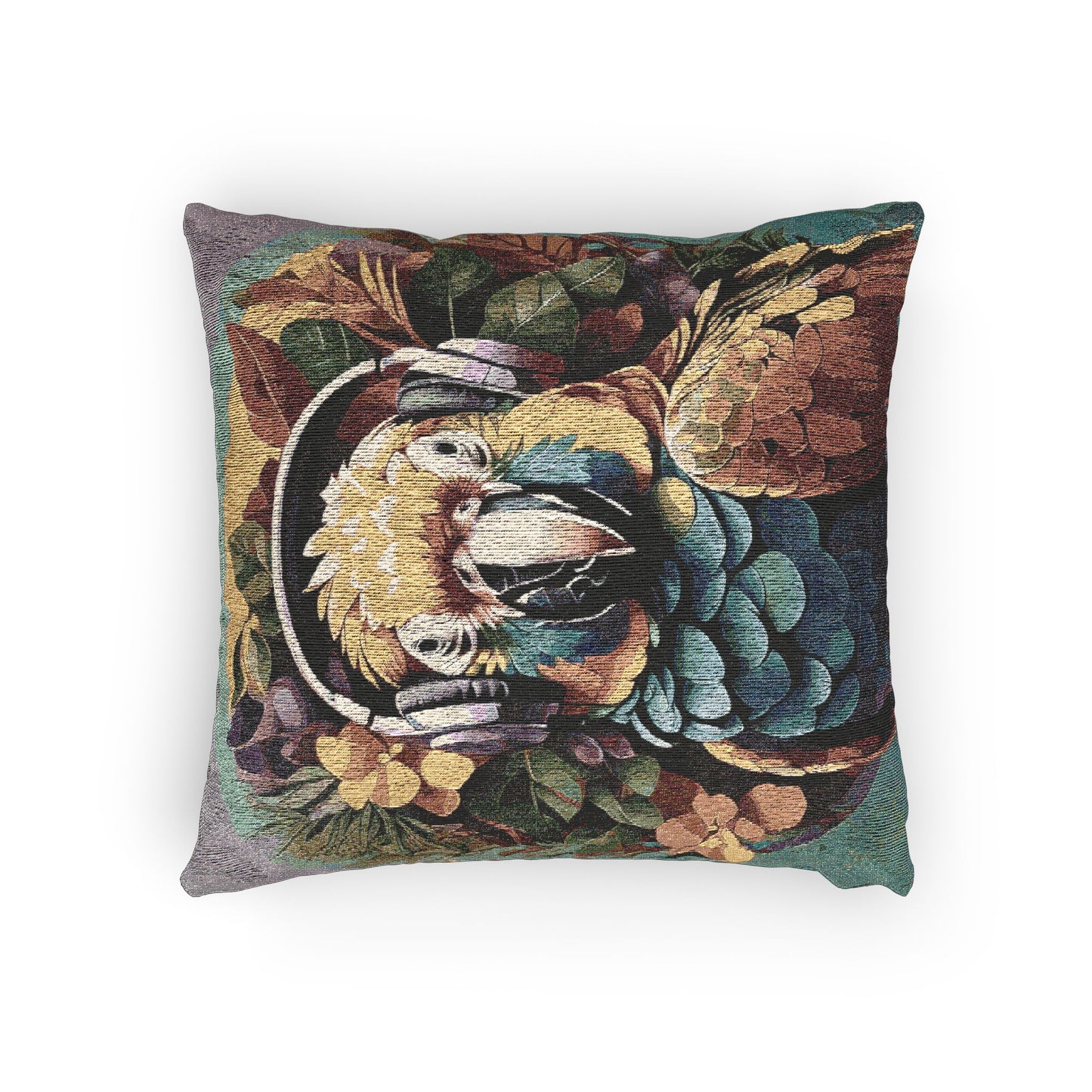 Woven Pillow, 17"W x 18"L - Rockin' Out Parrot