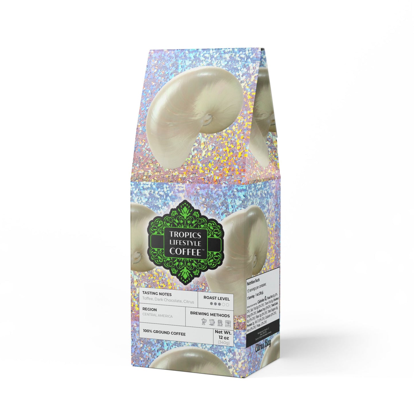 Citrus Bay Blend™ (Medium Roast) Specialty Grade Craft Coffee / Disco White Nautilus