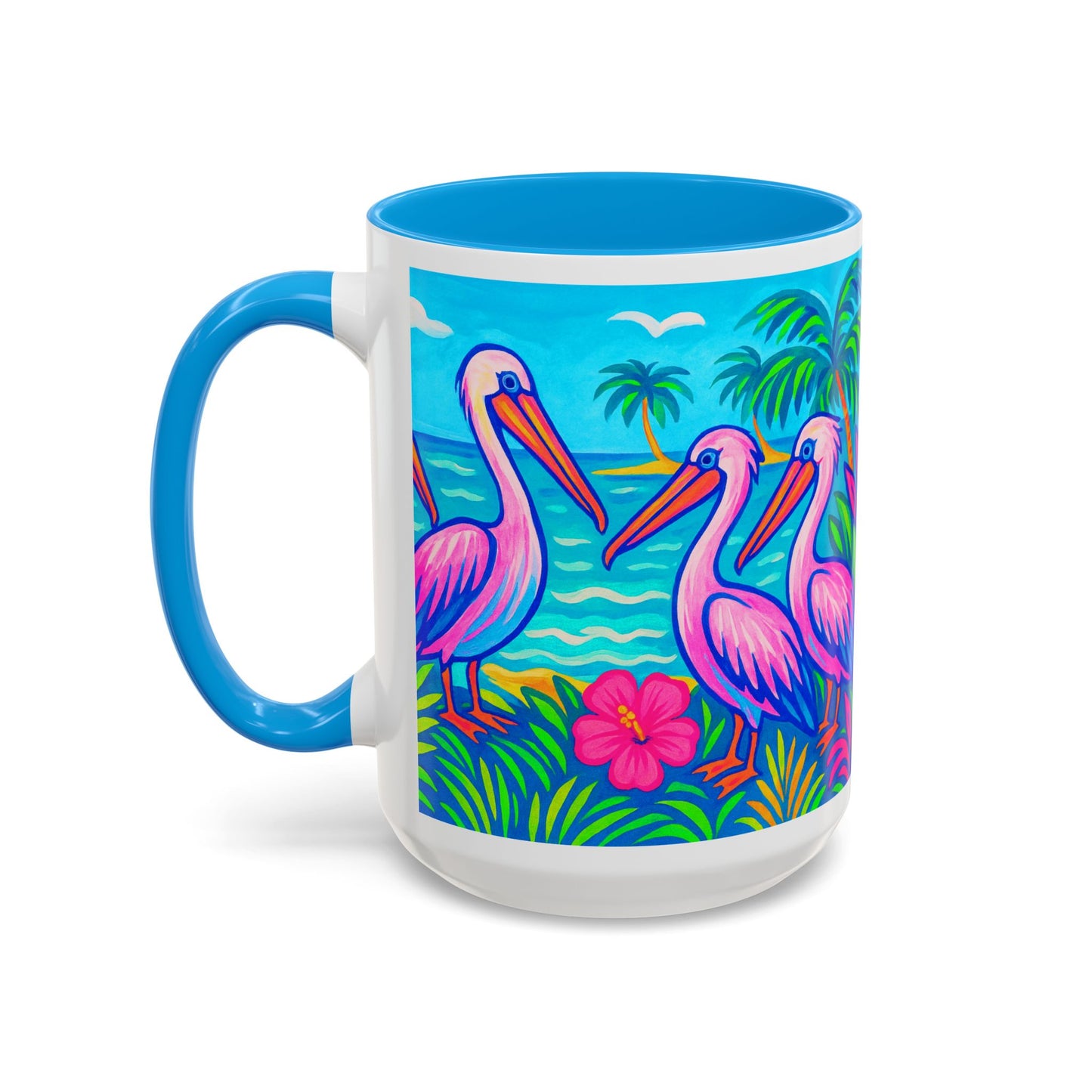 Accent Color Coffee Mug, Many Colors - 11oz & 15oz / Pelican Party
