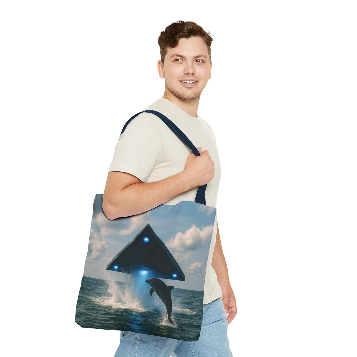 UFO and Dolphiin Tote Bag - 3 Sizes