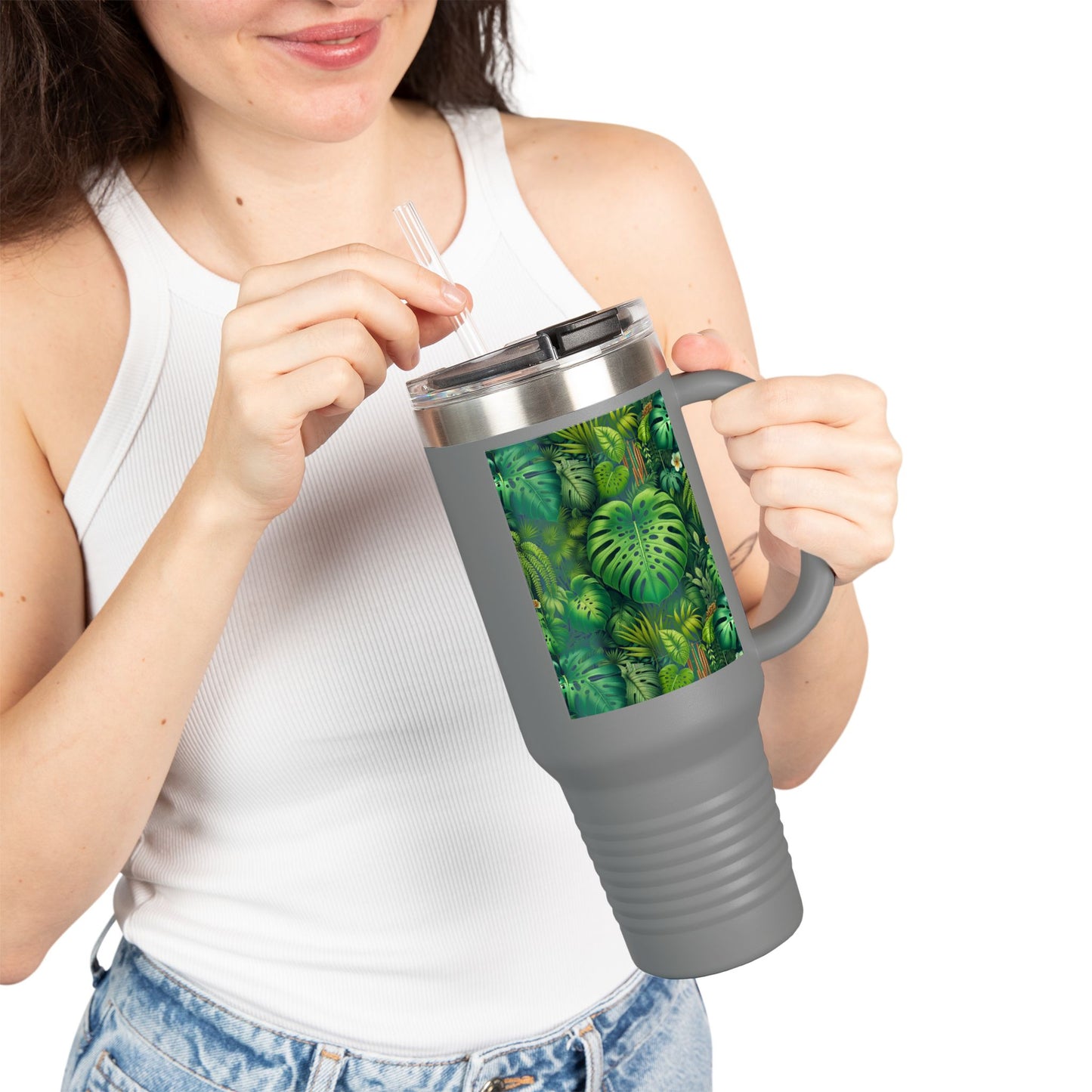 Insulated Travel Mug, 40oz / Rainforest Greenery - Perfect for Outdoor Adventures