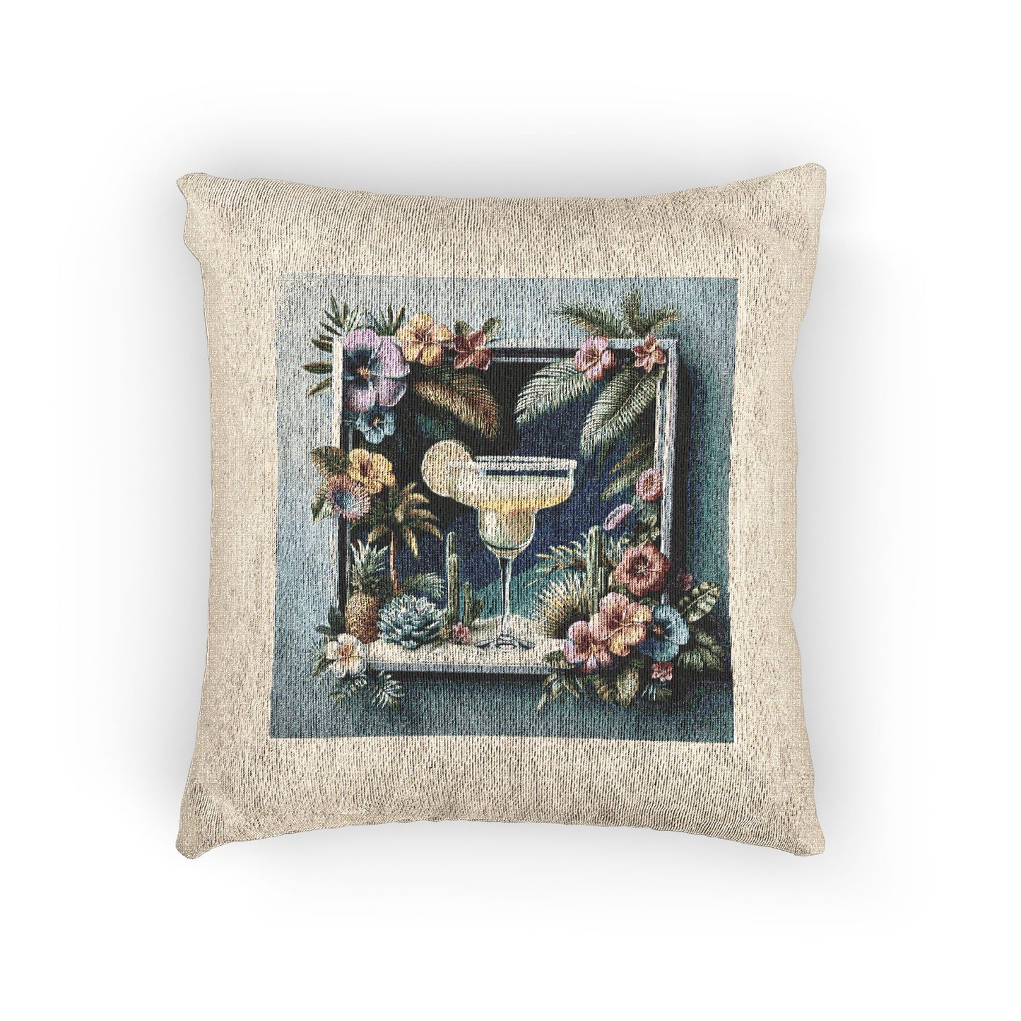 Woven Pillow, 17"W x 18"L ~ Tropical Margarita