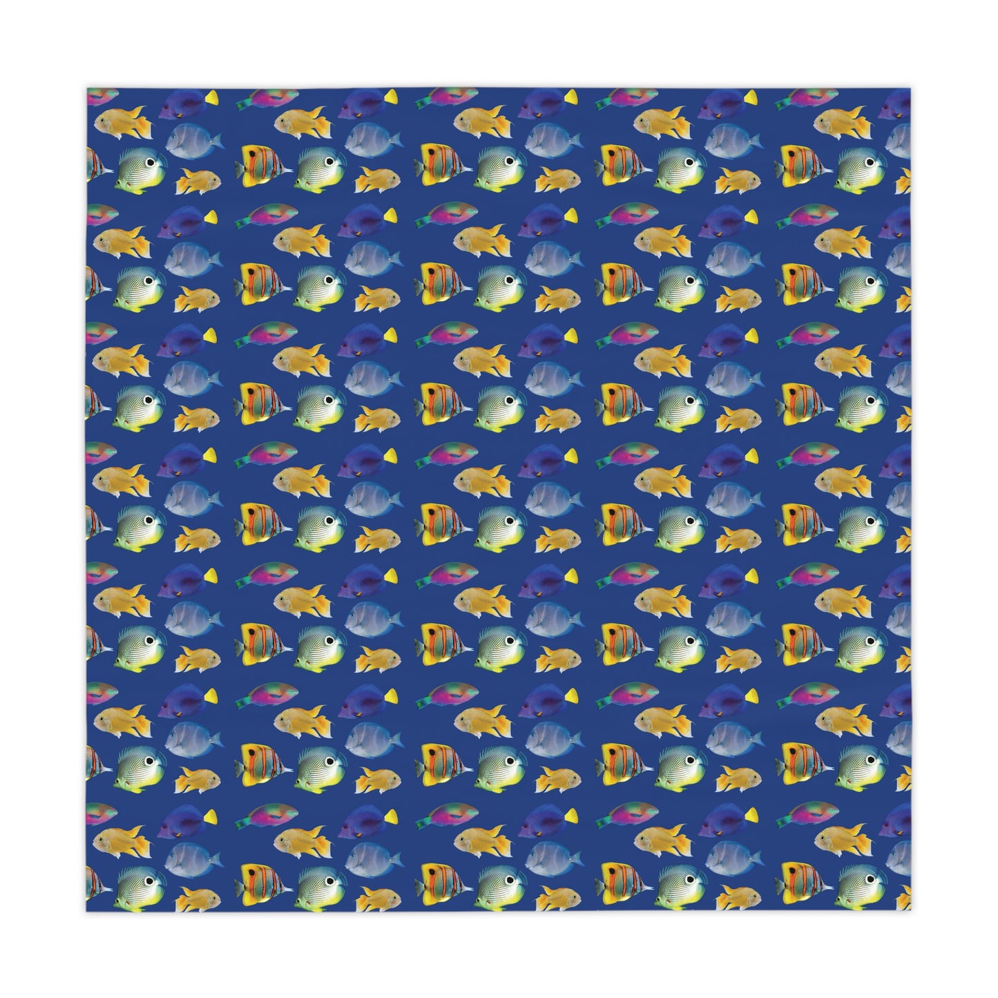 School of Fish/Navy Tablecloth, 55" x 55"