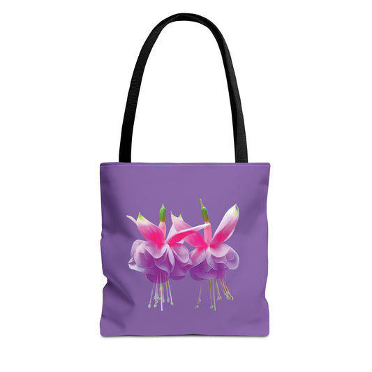 Tropical Real Two Fuchsias/Lt. Purple Tote Bag - 3 Sizes