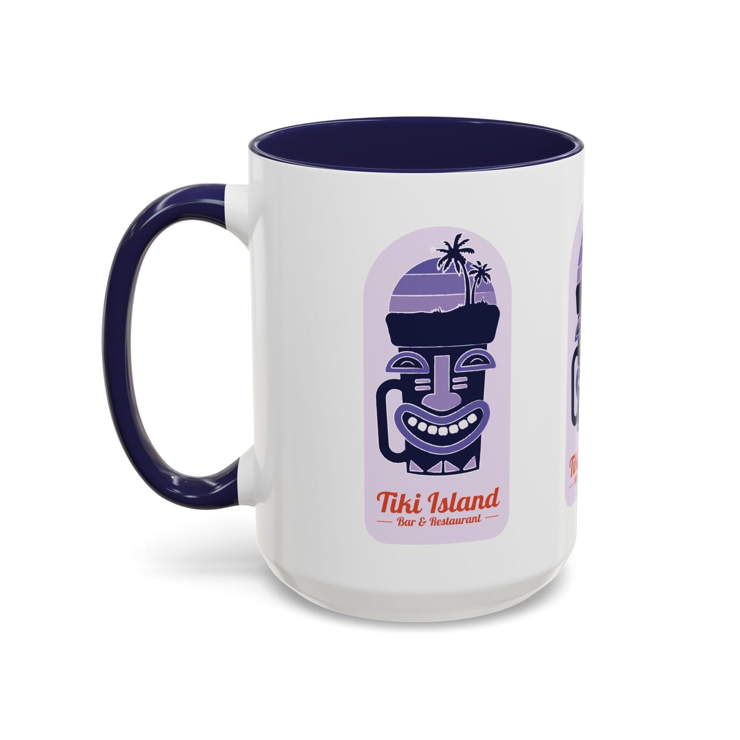 Tiki Island Accent Coffee Mug - Fun Tropical Drinkware for Beach Vibes, purple