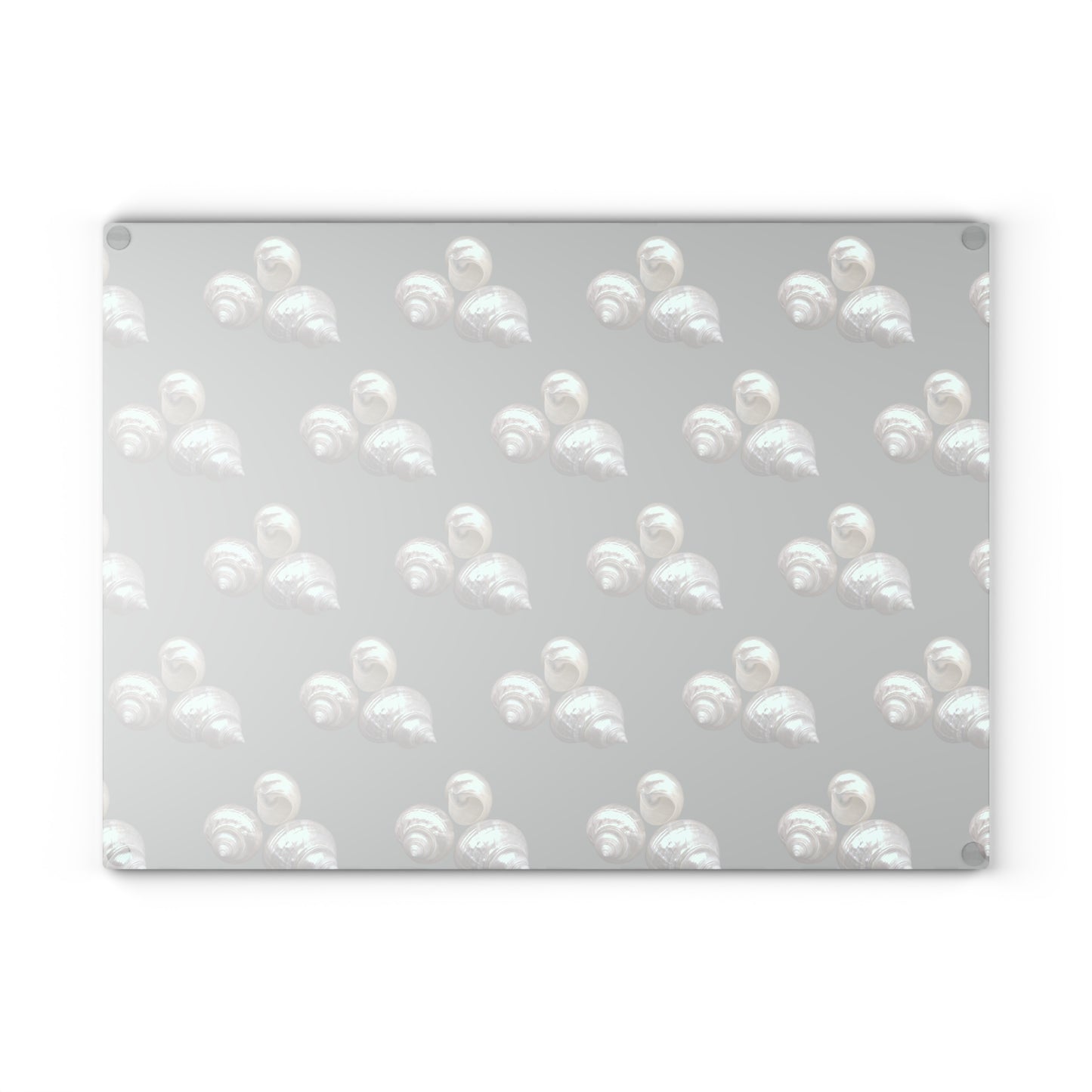 Glass Cutting Board, 2 sizes - White Nautilus Trio, dark grey