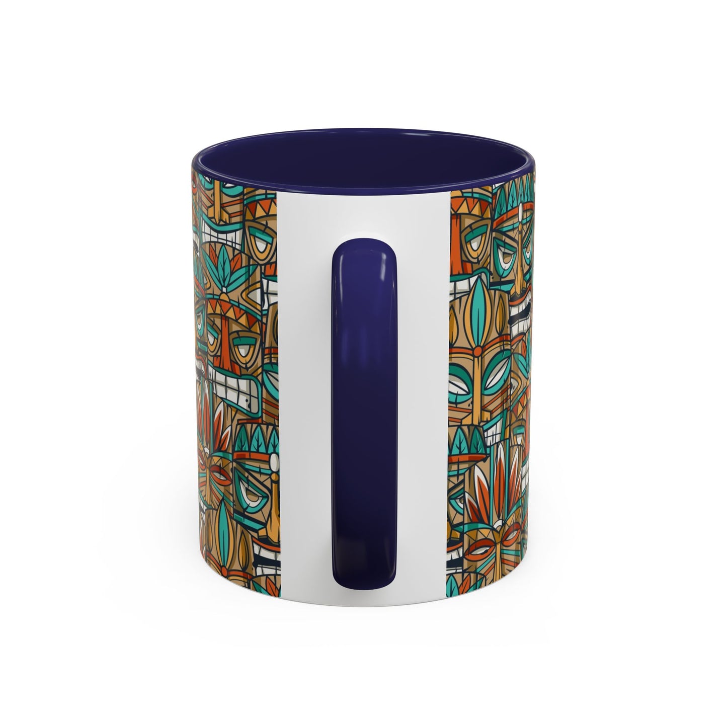 Accent Coffee Mug (11, 15oz), 8 Colors - Turquoise Tiki Party