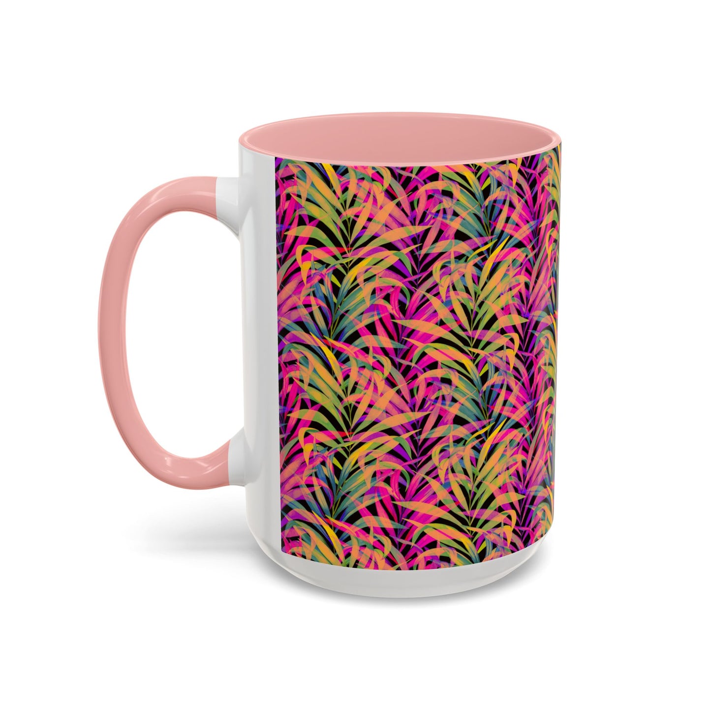 Accent Coffee Mug (11, 15oz), Rainbow Fronds / Various Colors