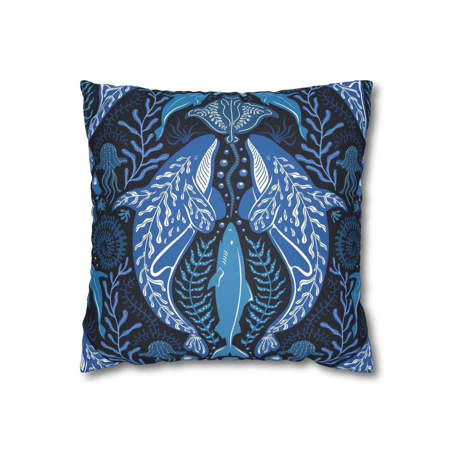 Faux Suede Square Pillowcase - Mystic Ocean, Blue