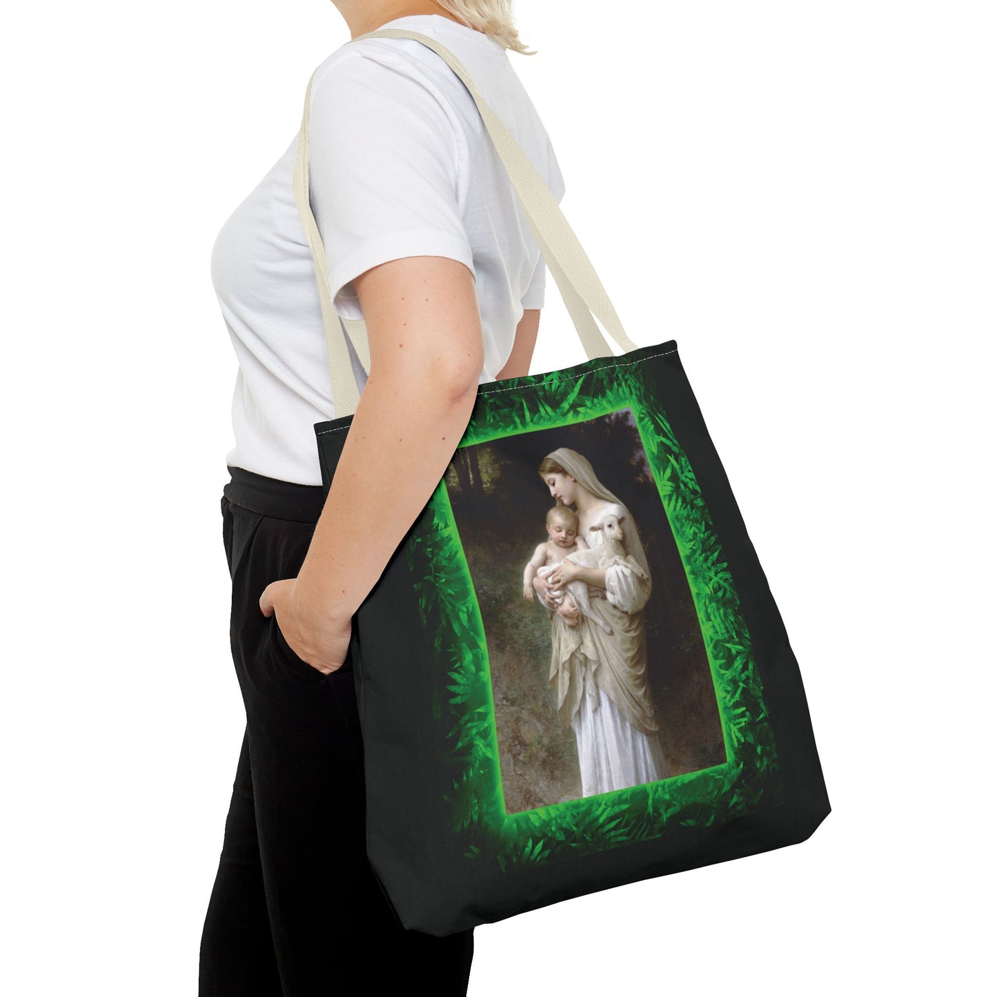 Religious Mary, Jesus and Lamb Tote Bag - 3 Sizes