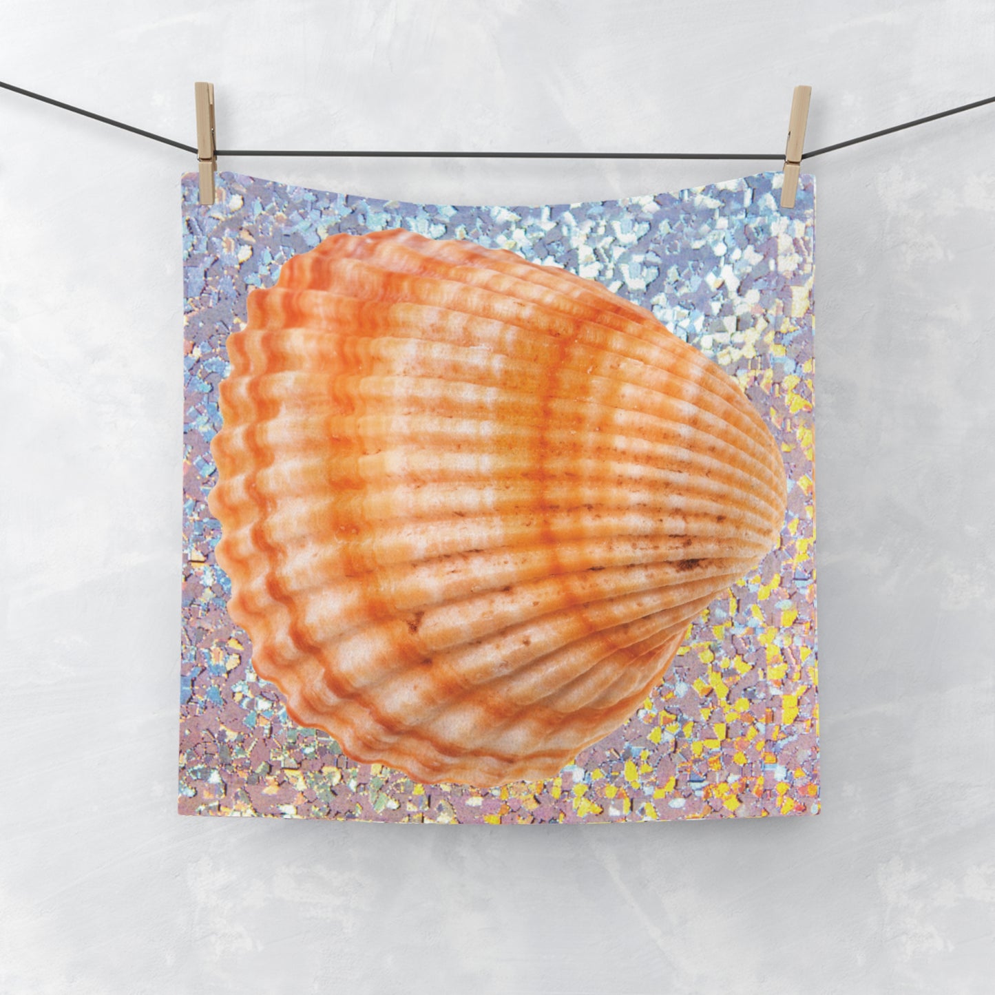 Face Towel - Disco Orange Scallop