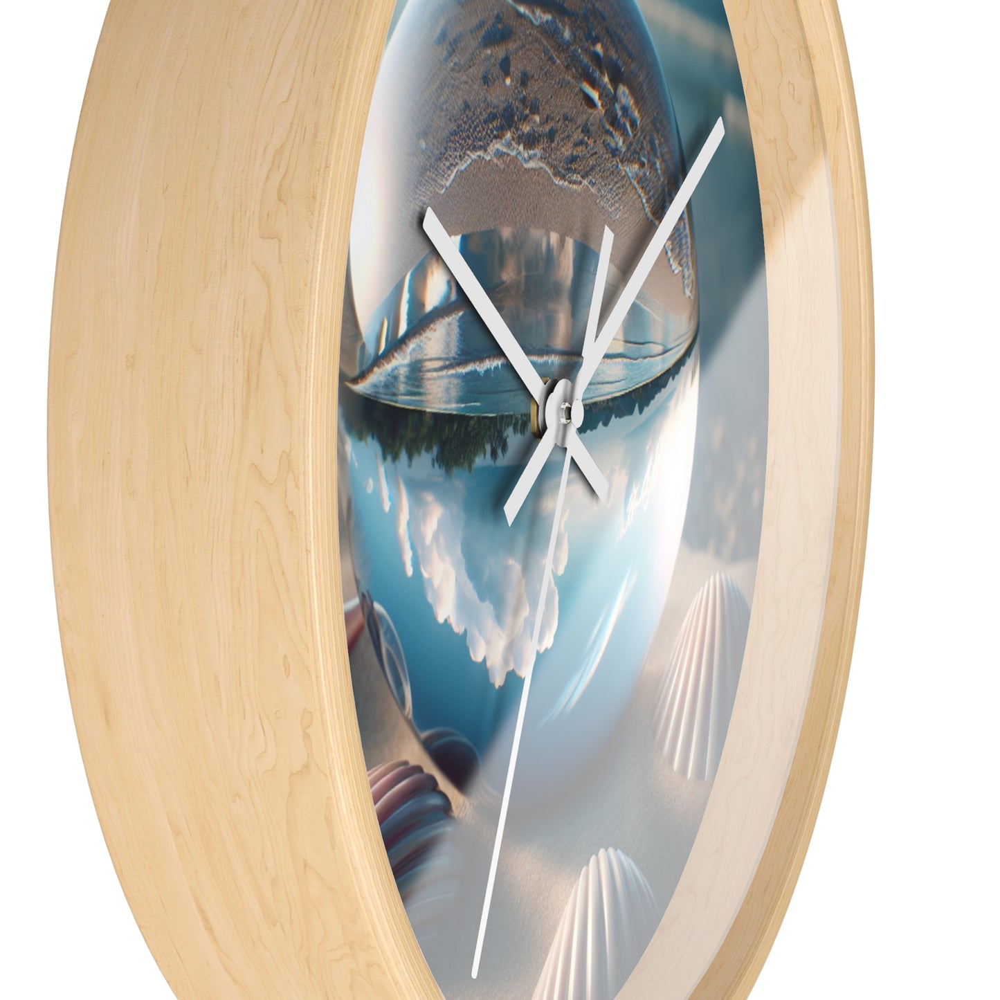 Coastal Wall Clock with Beach Illusion Ball