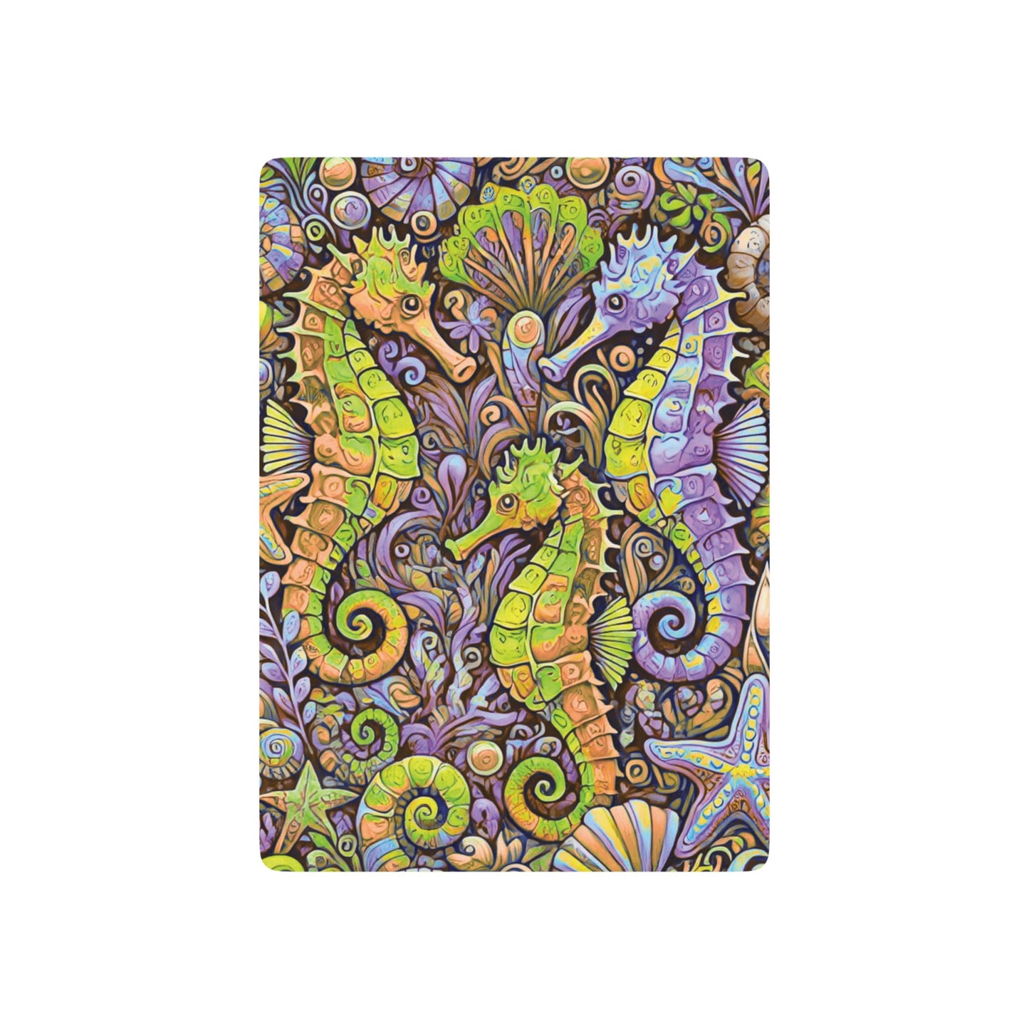 Poker Playing Cards - Seahorse Trio, Purple