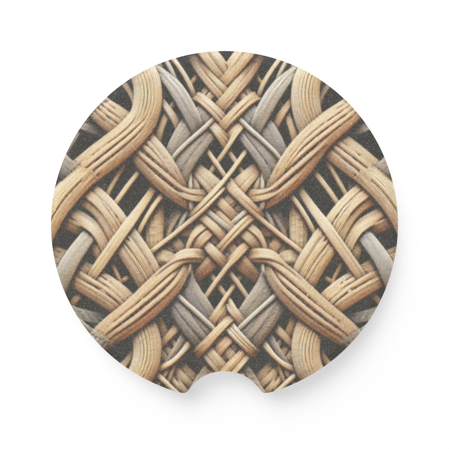 Soapstone Car Coaster - Tropical Weave