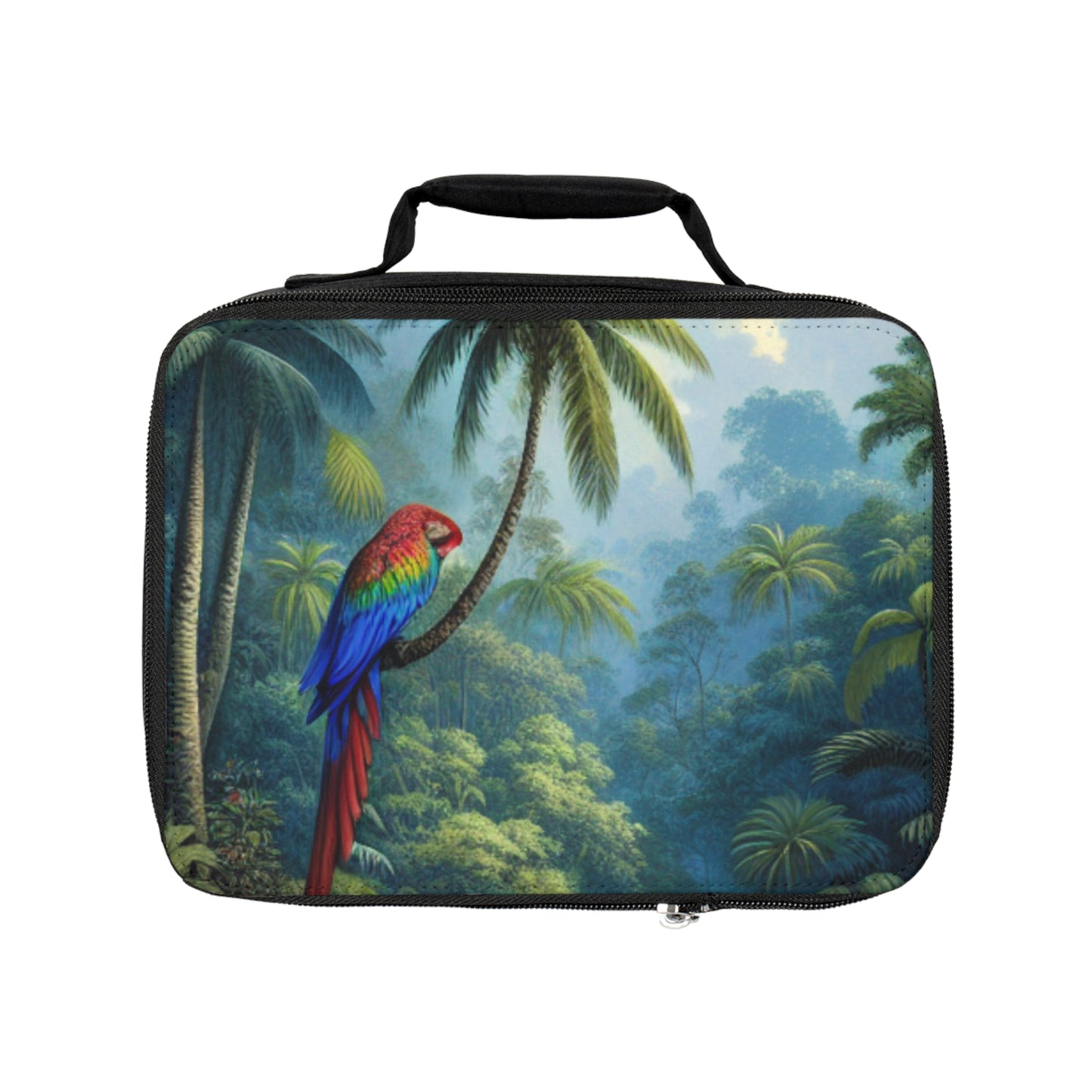 Sleeping Parrot Beauty Lunch Bag - Eco-Friendly Insulated Tote, Adult and Child Lunchbox / Perfect for Picnics, Beach Outings
