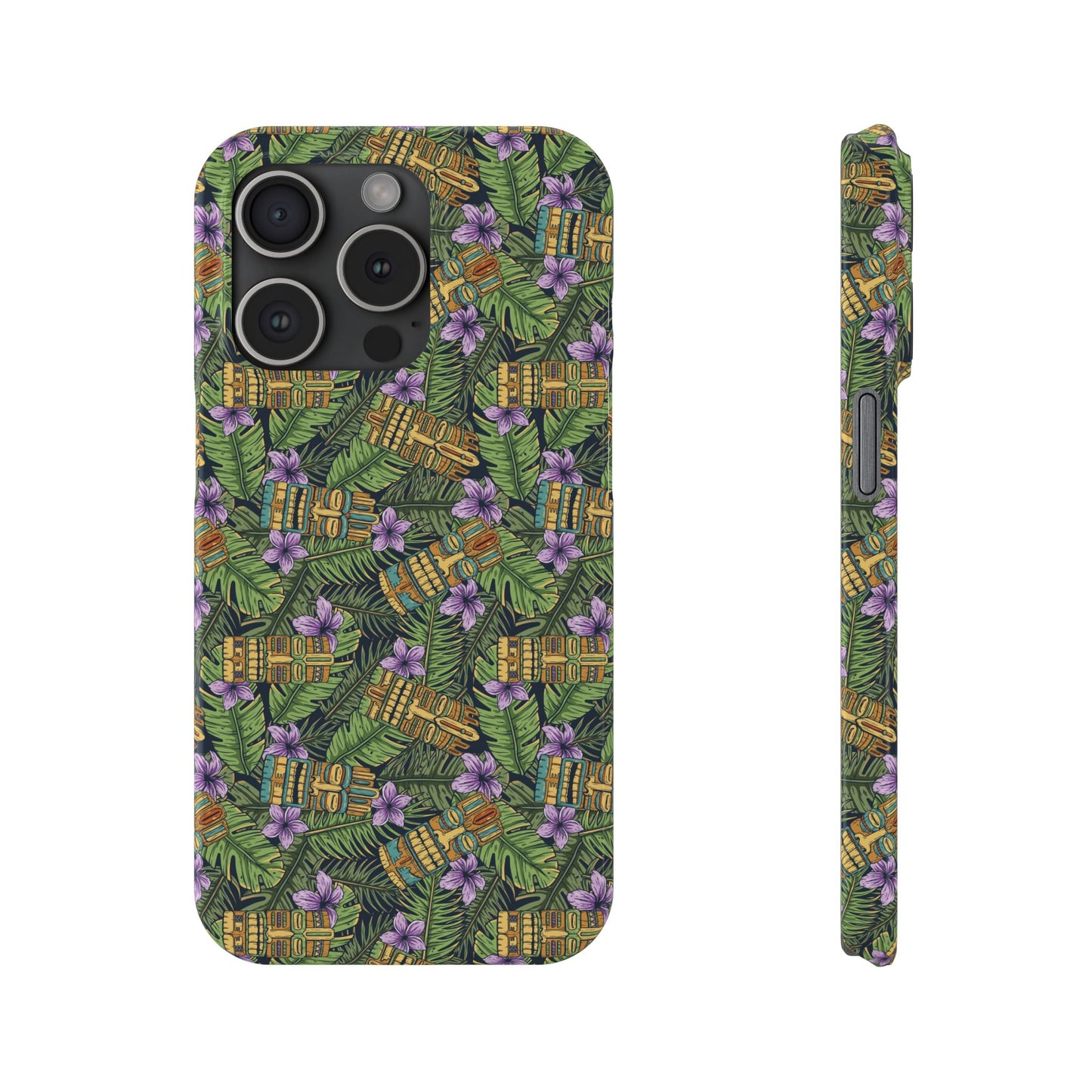 Slim Phone Cases - Tiki Purple Greenery