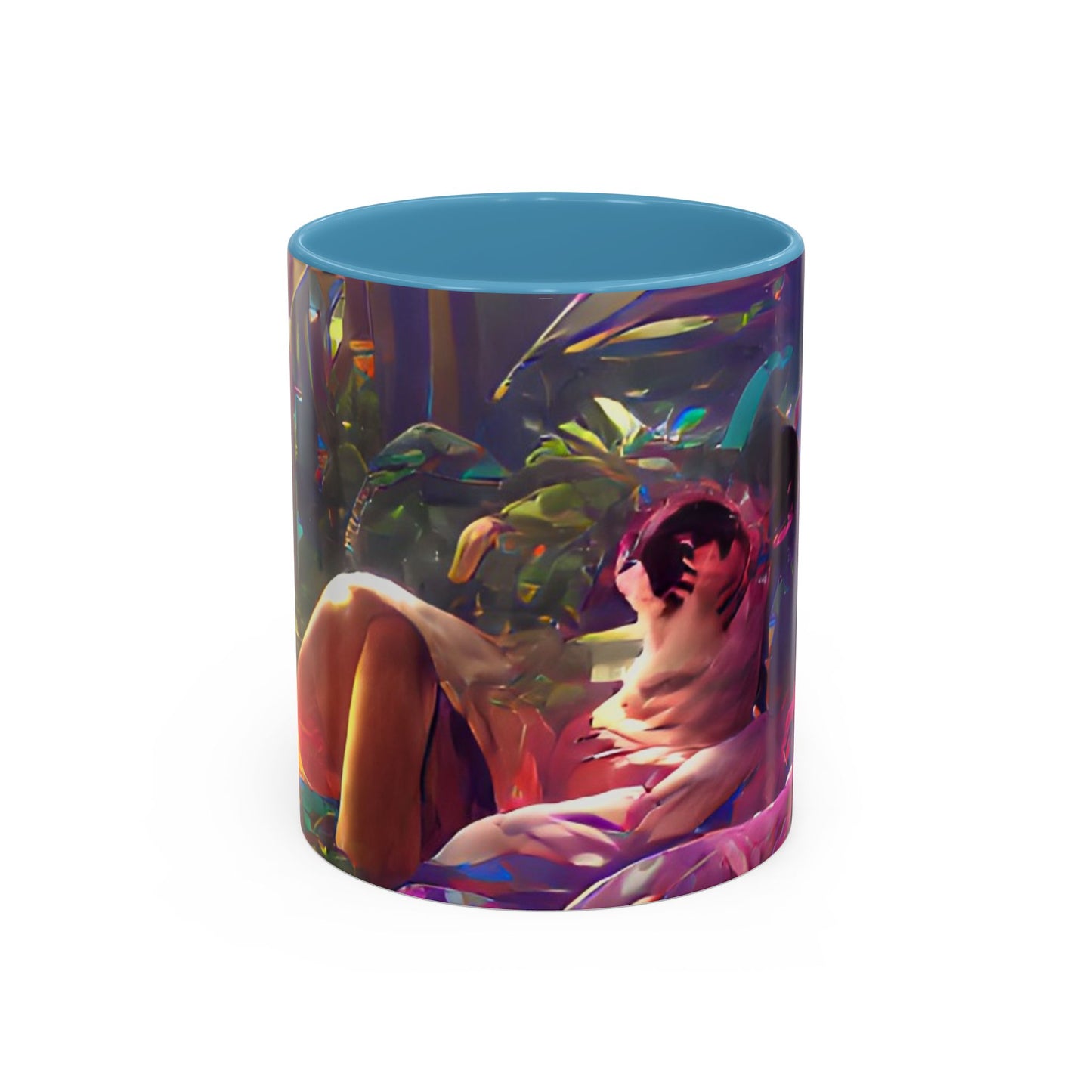 Accent Coffee Mug (11, 15oz) - Midnight Kiss in Tropical Garden