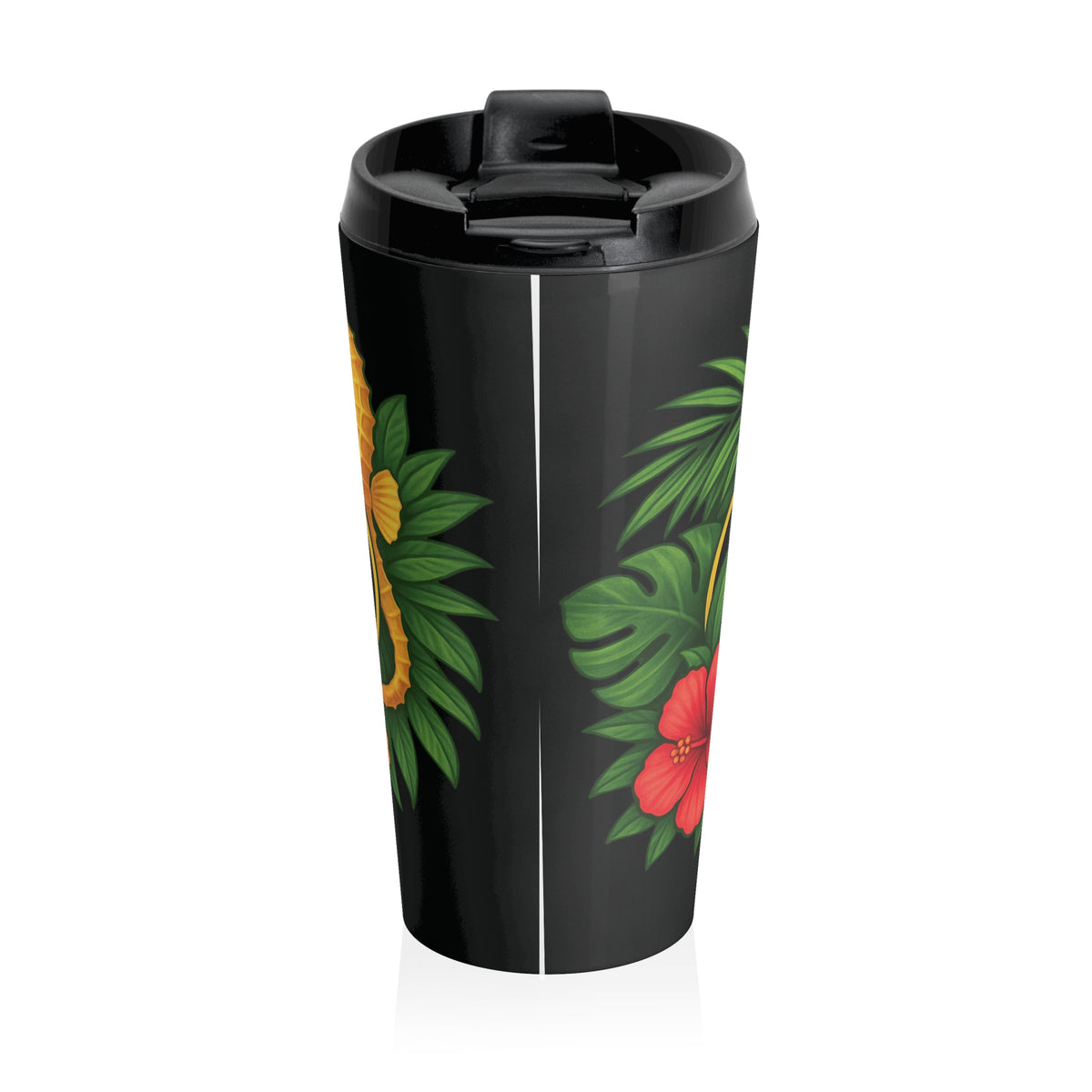 15 oz. Stainless Steel Travel Mug / TLCoffee Seahorse Logo, Black