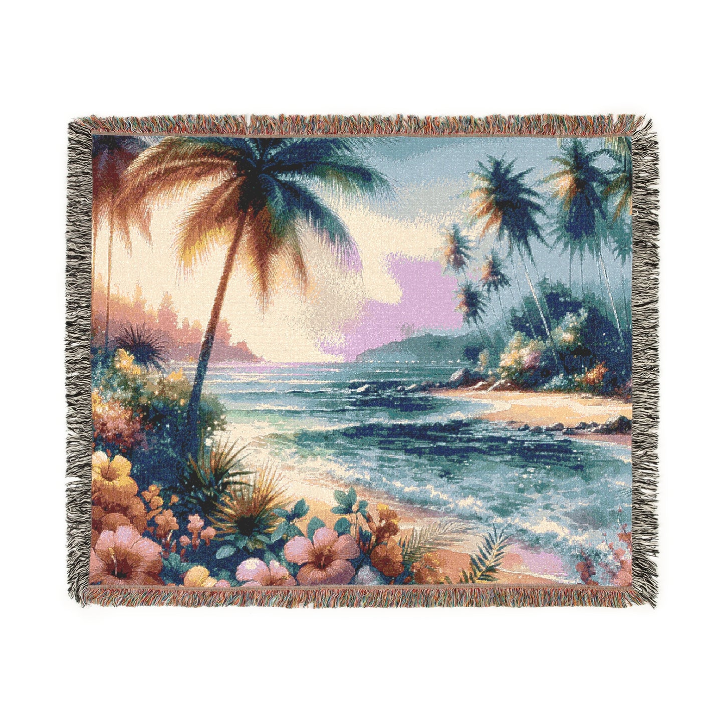Woven Blanket, 3 Sizes - Tropical Home Decor / Bay of Peace