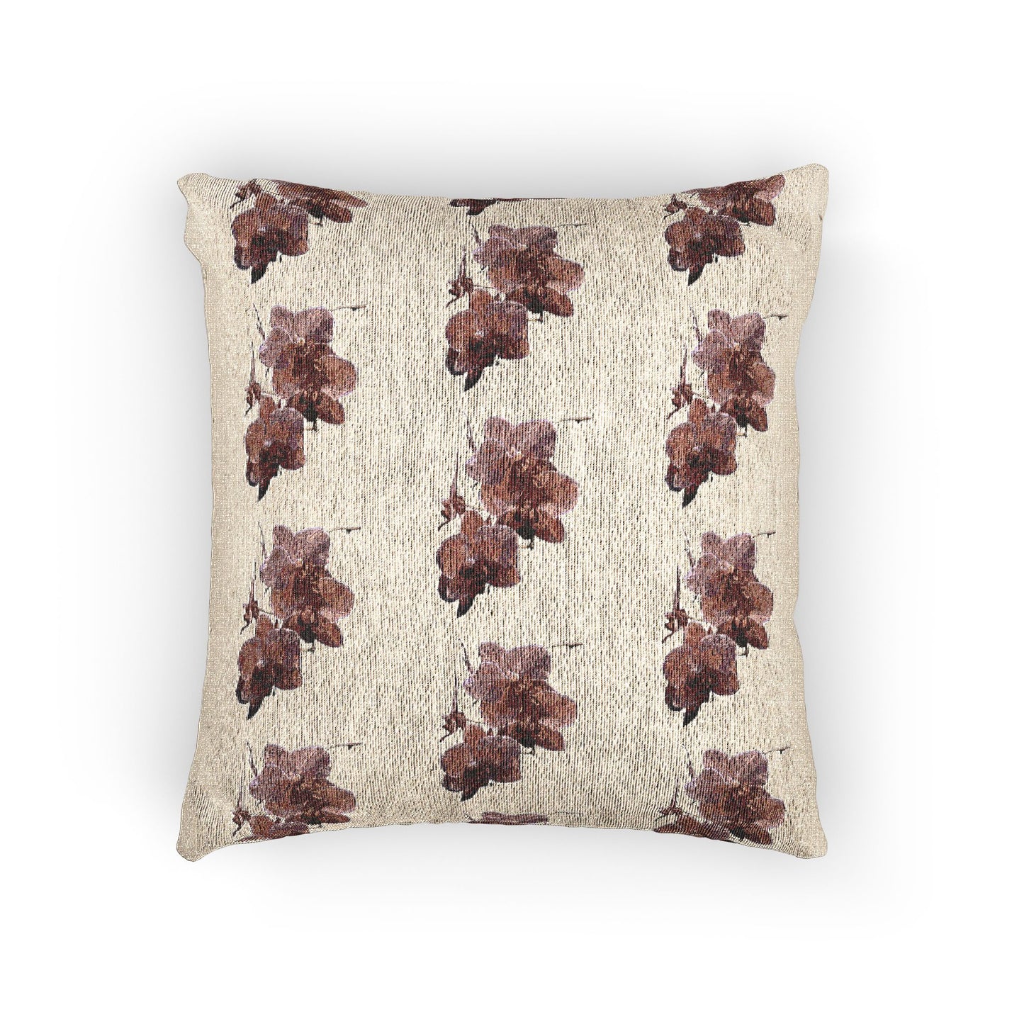 Woven Pillow, 17"W x 18"L - Orchid Clusters