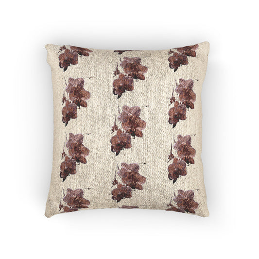 Woven Pillow, 17"W x 18"L - Orchid Clusters