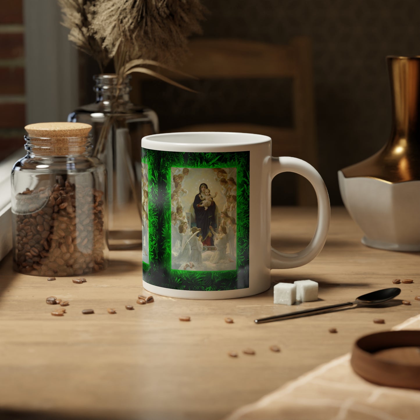 Religious Jumbo Mug, 20oz, Queen of the Angels | Tropical Coffee Cup