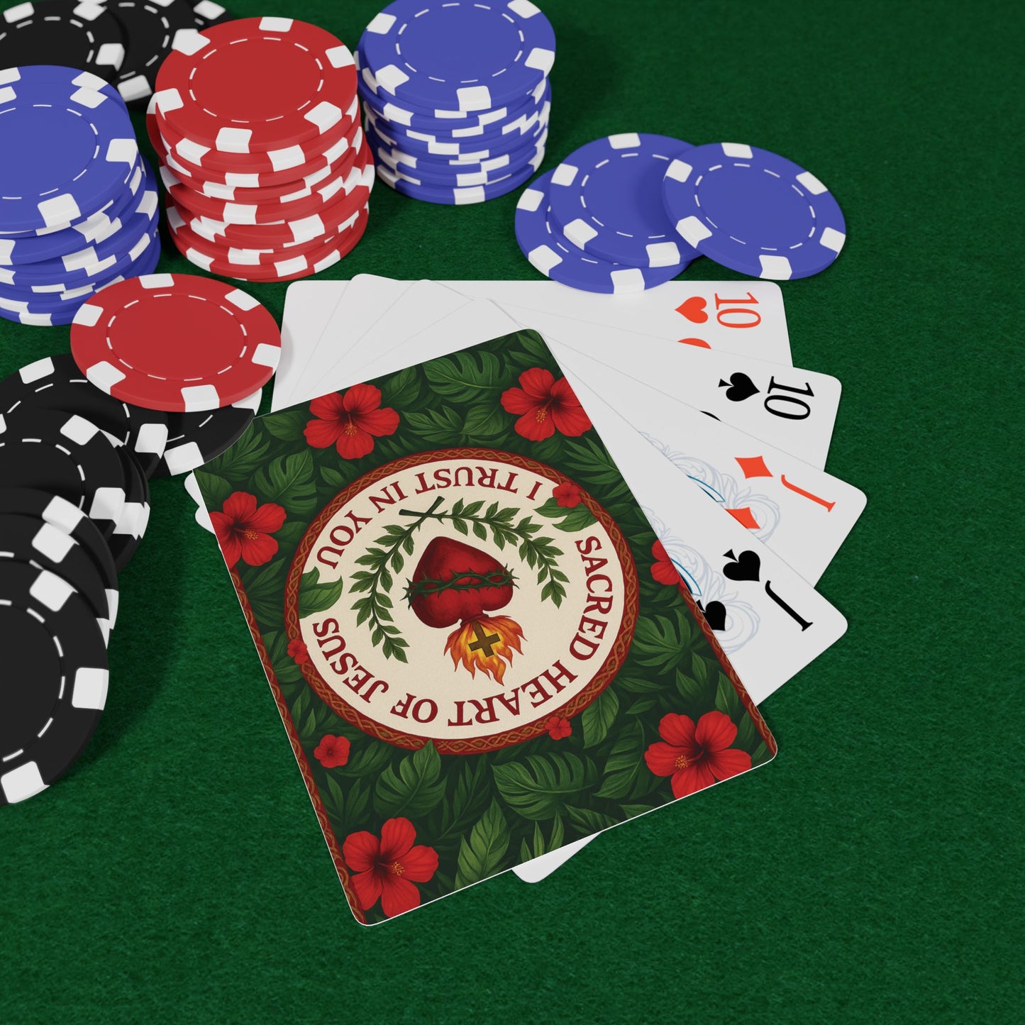 Religious Poker Playing Cards - "Sacred Heart of Jesus" Prayer