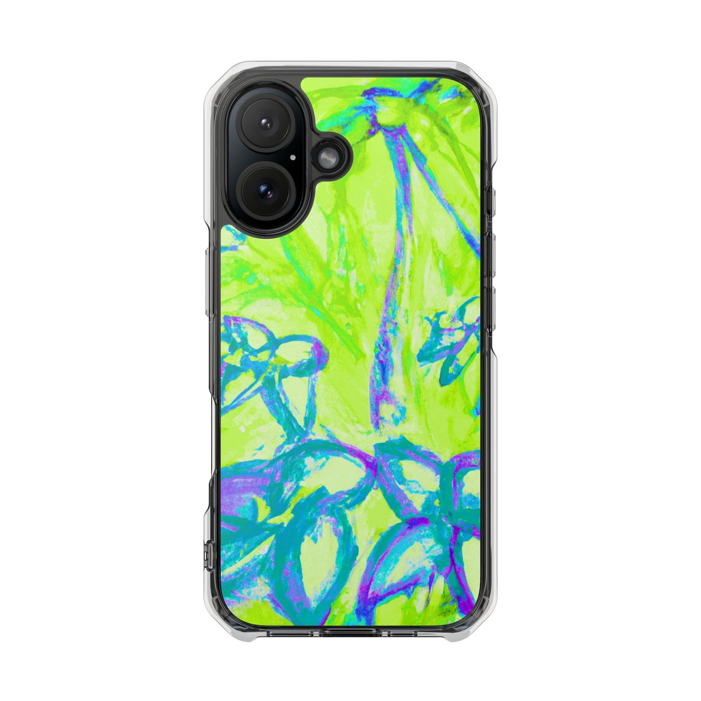 Tropical Doodles/Lime Magnetic Clear Phone Case, Many Models