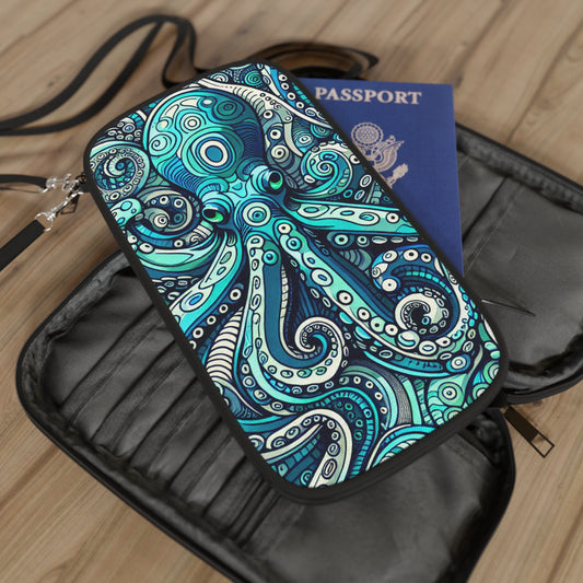 Passport Wallet – Perfect for Travelers & Adventurers / Aqua Octopus