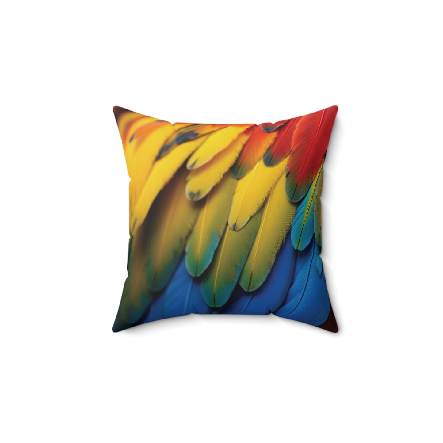 Decorative Pillow - Accent Cushion, 4 Sizes / Rainforest Macaw Feathers